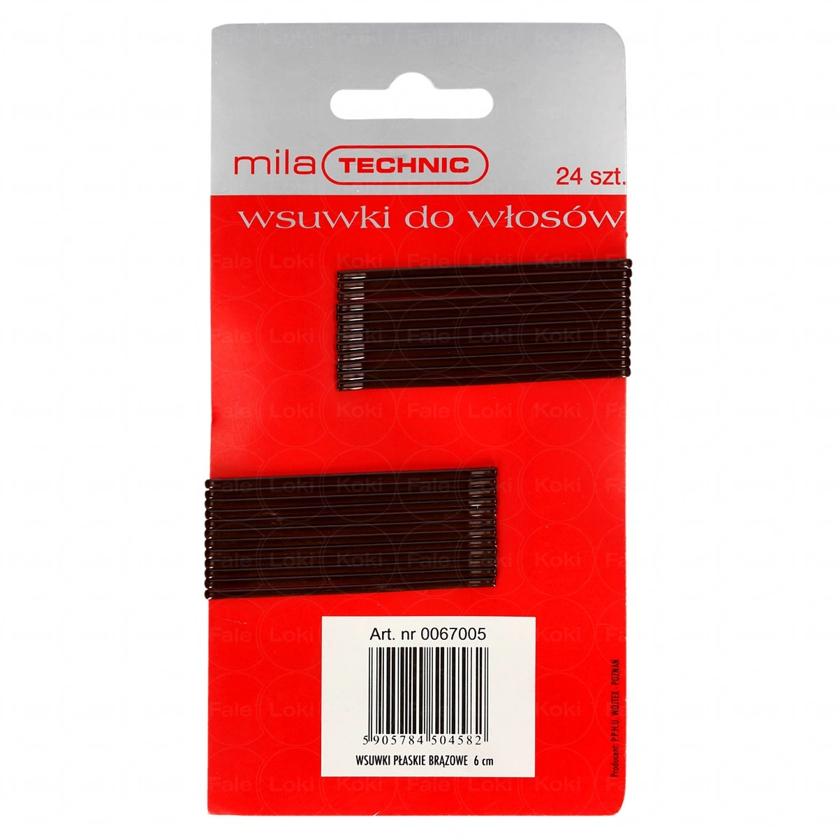 MILA TECHNIC   wsuwki płaskie brązowe 24 szt. 6 cm