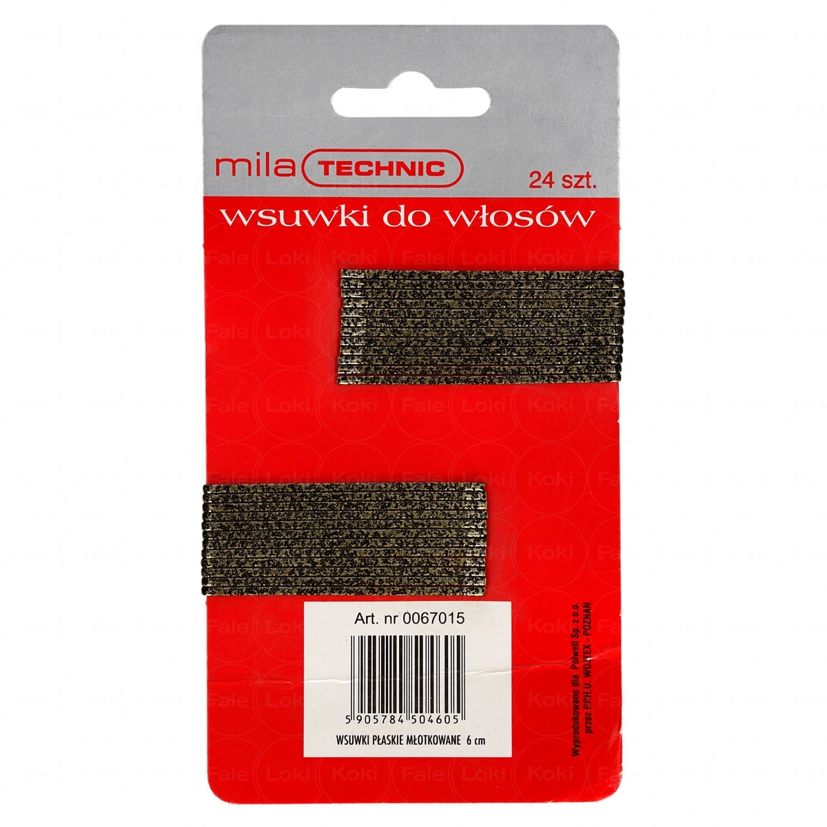 MILA TECHNIC   wsuwki płaskie młotkowane 24 szt. 6 cm