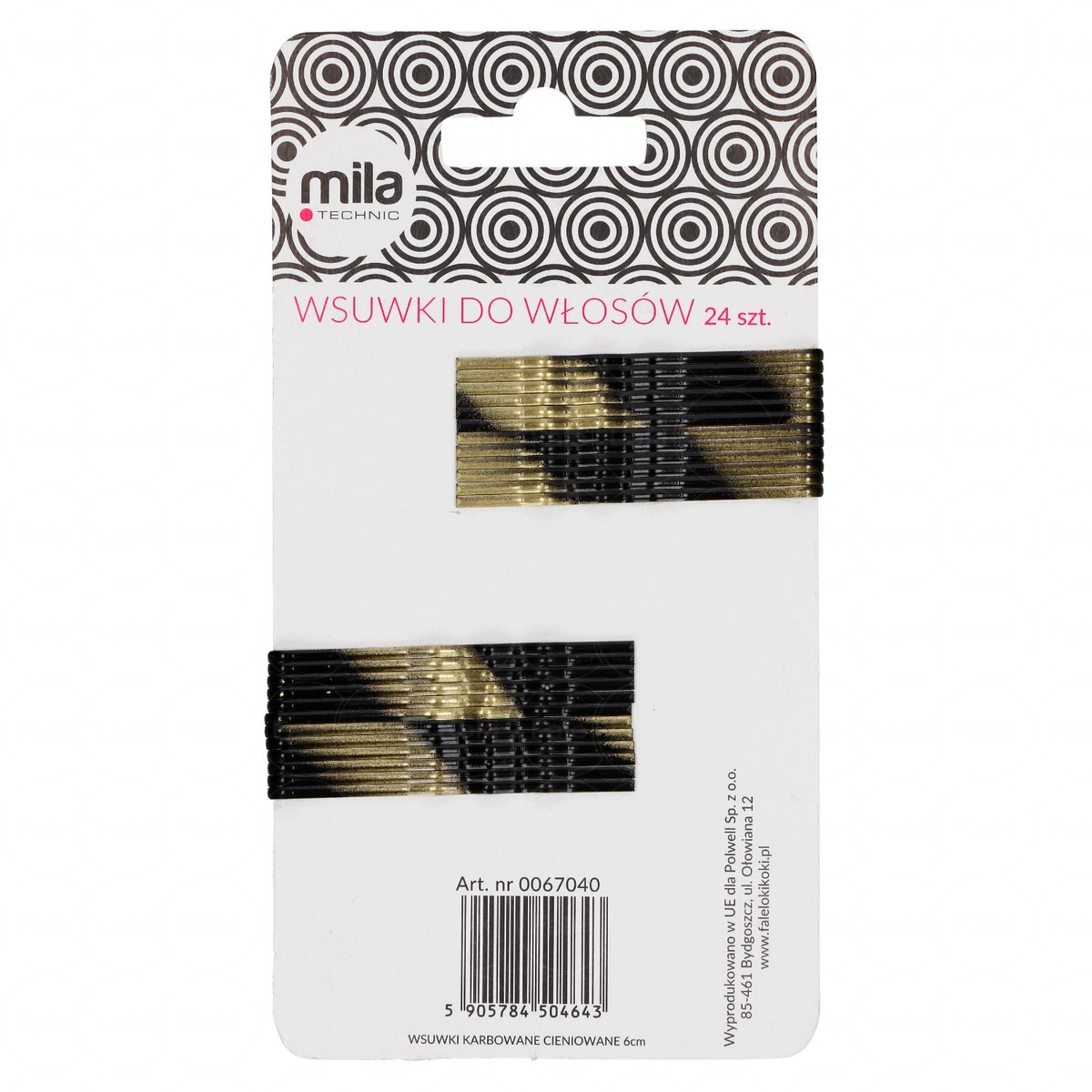 MILA TECHNIC   wsuwki karbowane cieniowane 24 szt. 6 cm
