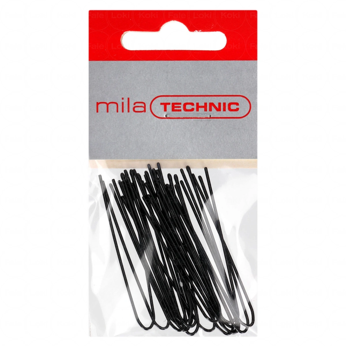 MILA TECHNIC   zapinki proste czarne 20 szt. 5 cm