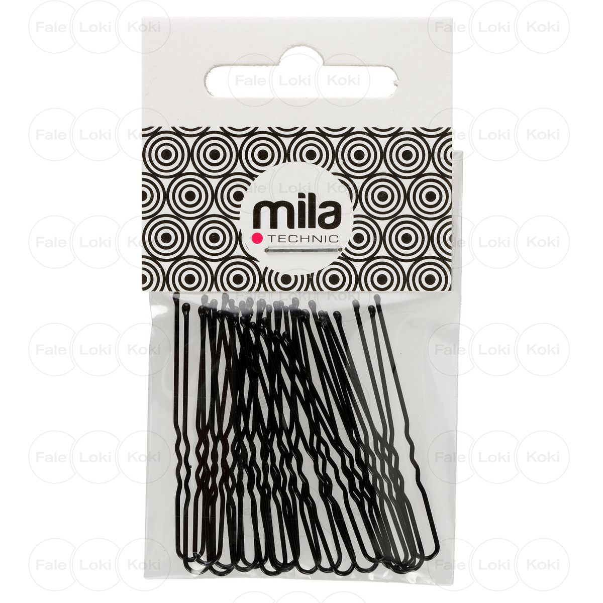 MILA TECHNIC zapinki karbowane czarne 20 szt. 4.5 cm