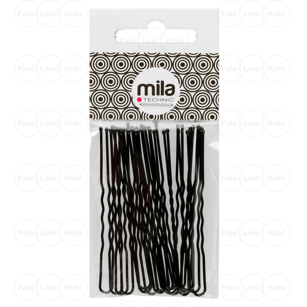 MILA TECHNIC   zapinki karbowane czarne 20 szt. 6.5 cm