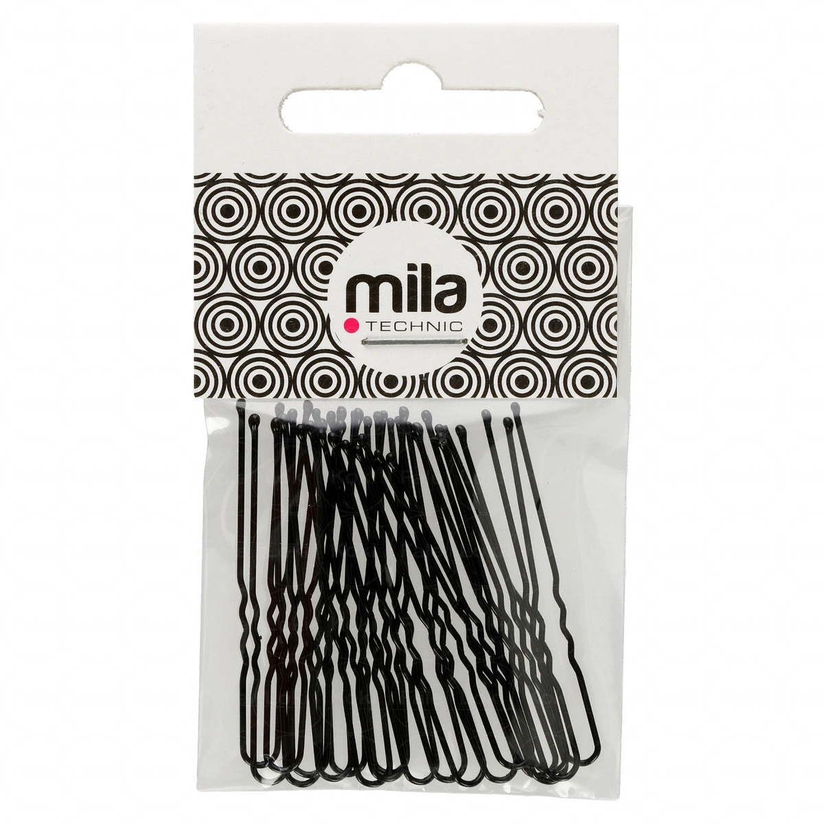 MILA TECHNIC   zapinki karbowane czarne 20 szt. 8.5 cm