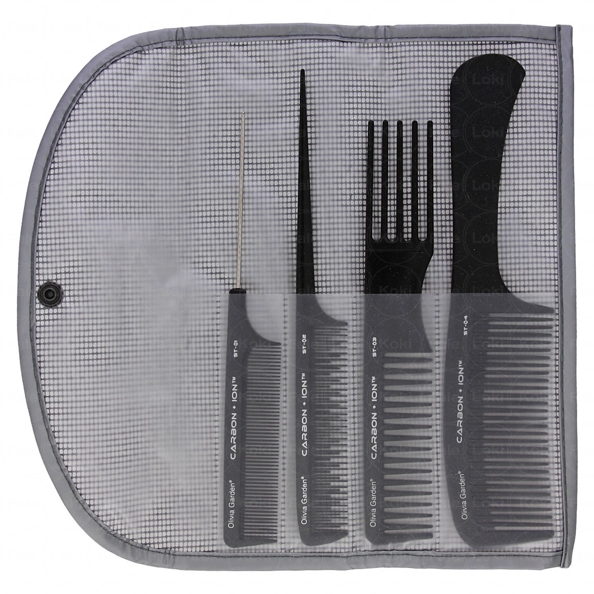 OLIVIA GARDEN CARBON + ION zestaw grzebieni do modelowania ST-etui 4 szt.
