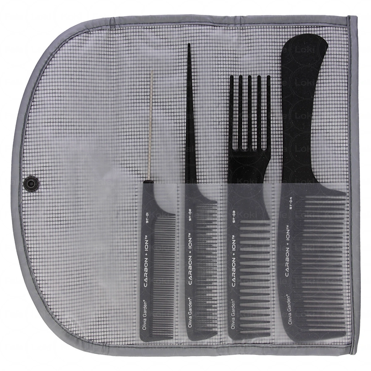 OLIVIA GARDEN CARBON + ION zestaw grzebieni do modelowania ST-etui 4 szt.