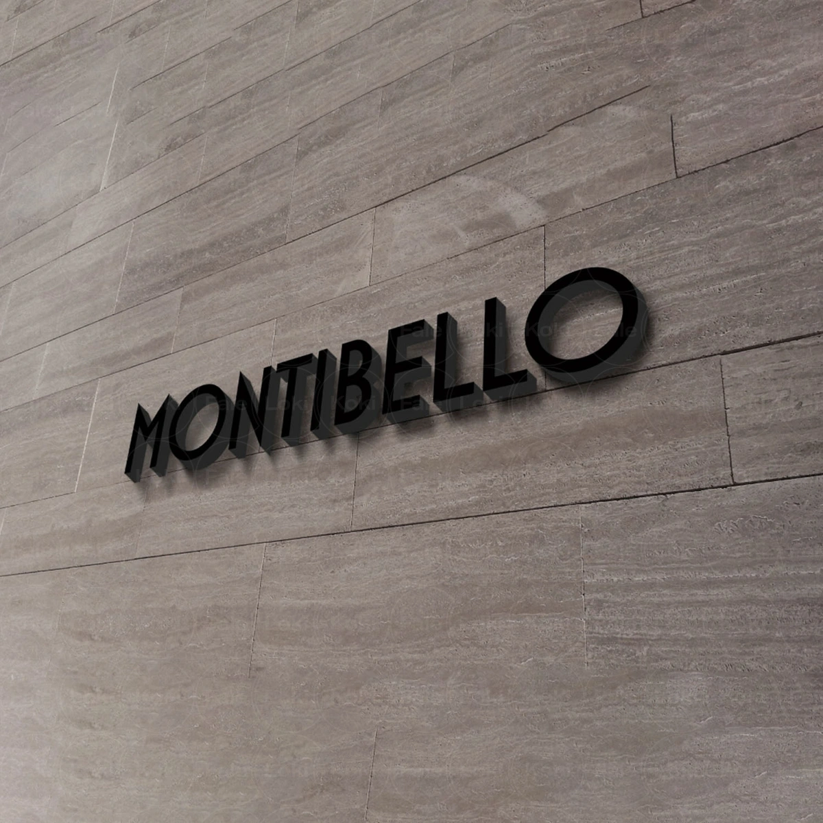 MONTIBELLO   logo ze styroduru do powieszenia w Salonie Fryzjerskim