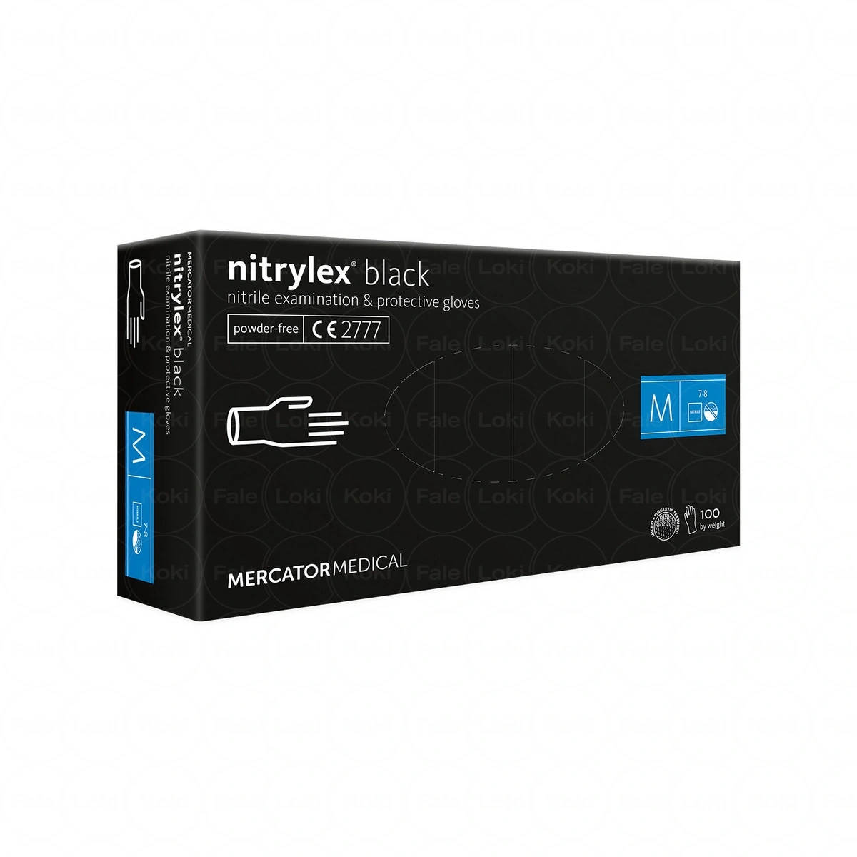 MERCATOR MEDICAL NITRYLEX rękawiczki ochronne czarne "M" 100 szt.