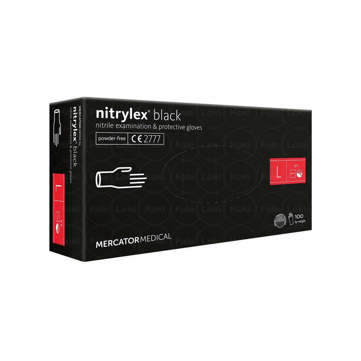 MERCATOR MEDICAL NITRYLEX rękawiczki ochronne czarne "L" 100 szt.