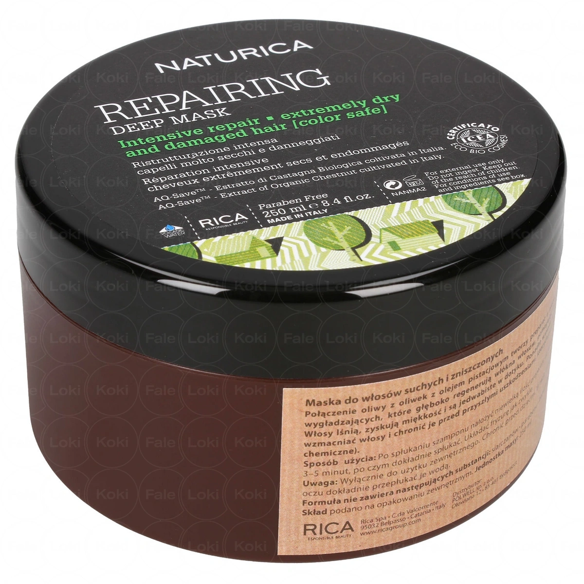 RICA NATURICA maska zapobiegająca rozdwajaniu się końcówek Repairing Mask  250 ml