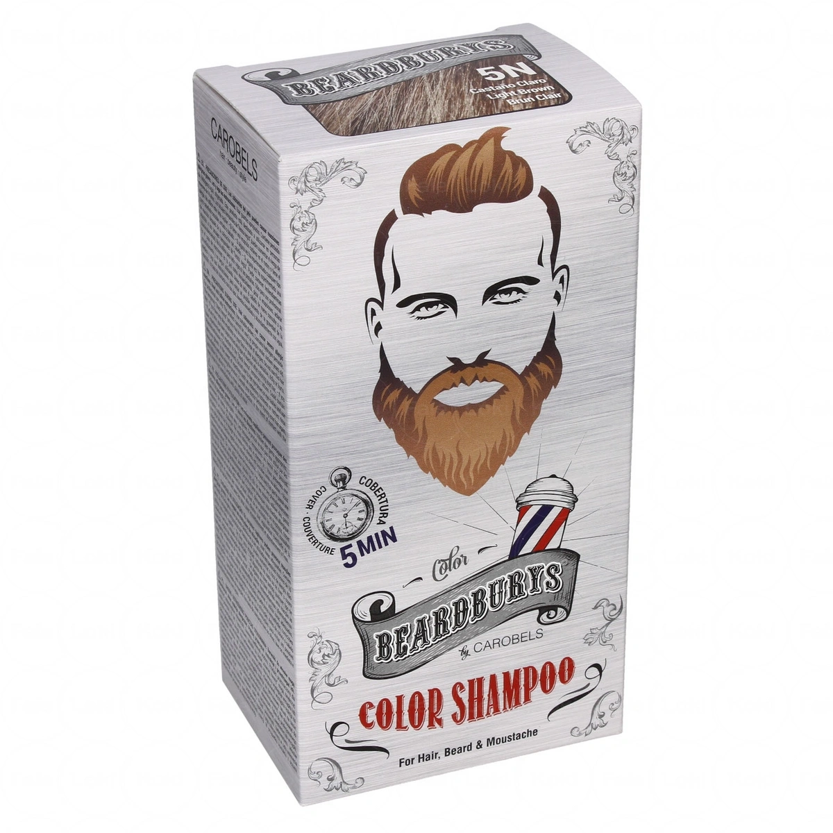 BEARDBURYS szampon koloryzujący 5N Jasny brąz 30+45 ml
