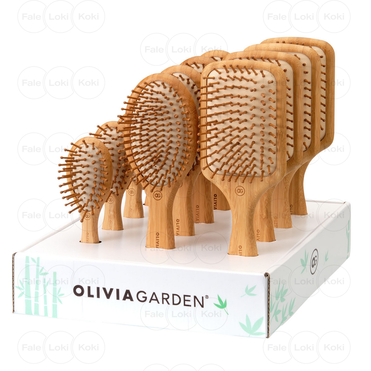 OLIVIA GARDEN BAMBOO TOUCH COLLECTION zestaw szczotek do masażu skóry głowy Detangle Massage  12 szt.