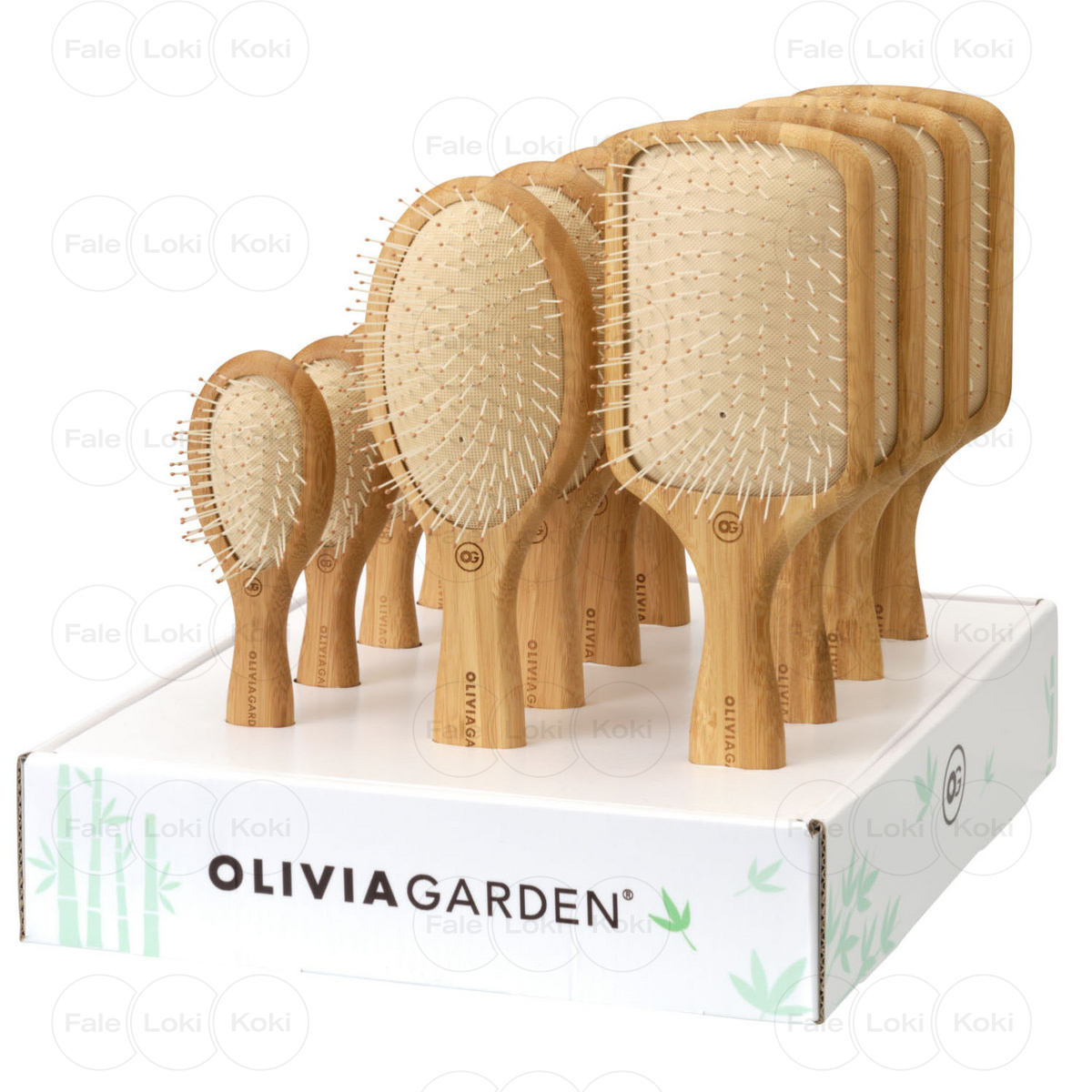 OLIVIA GARDEN BAMBOO TOUCH COLLECTION zestaw szczotek do rozczesywania Detangle Nylon 12 szt.