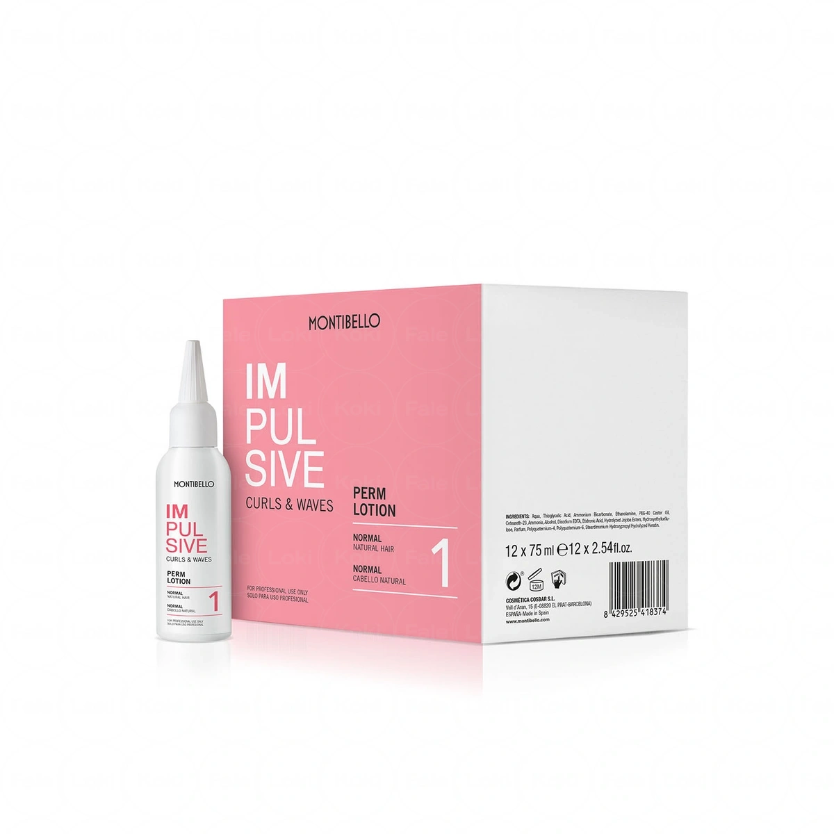 MONTIBELLO Impulsive płyn do trwałej ondulacji włosów Curls & Waves 1- NORMAL 75 ml