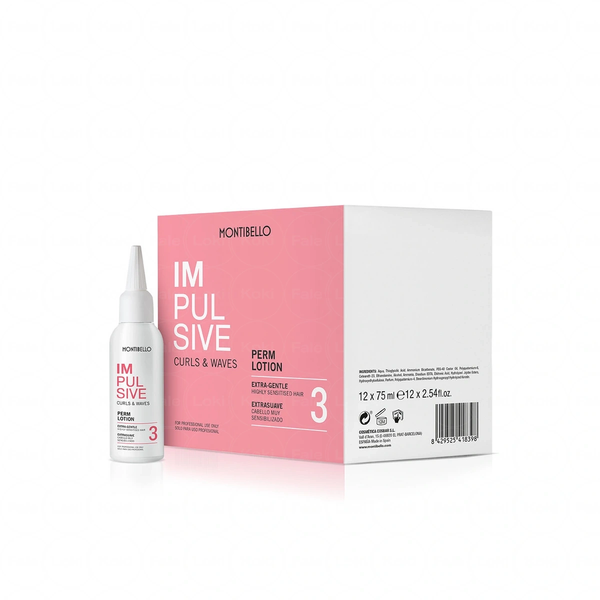 MONTIBELLO Impulsive płyn do trwałej ondulacji włosów Curls & Waves 3 - EXTRA GENTLE 75 ml