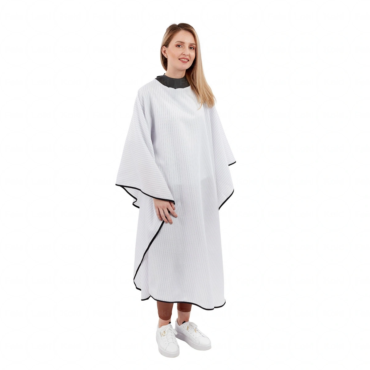 NEOCAPE   Peleryna biała w czarne prążki 170 cm