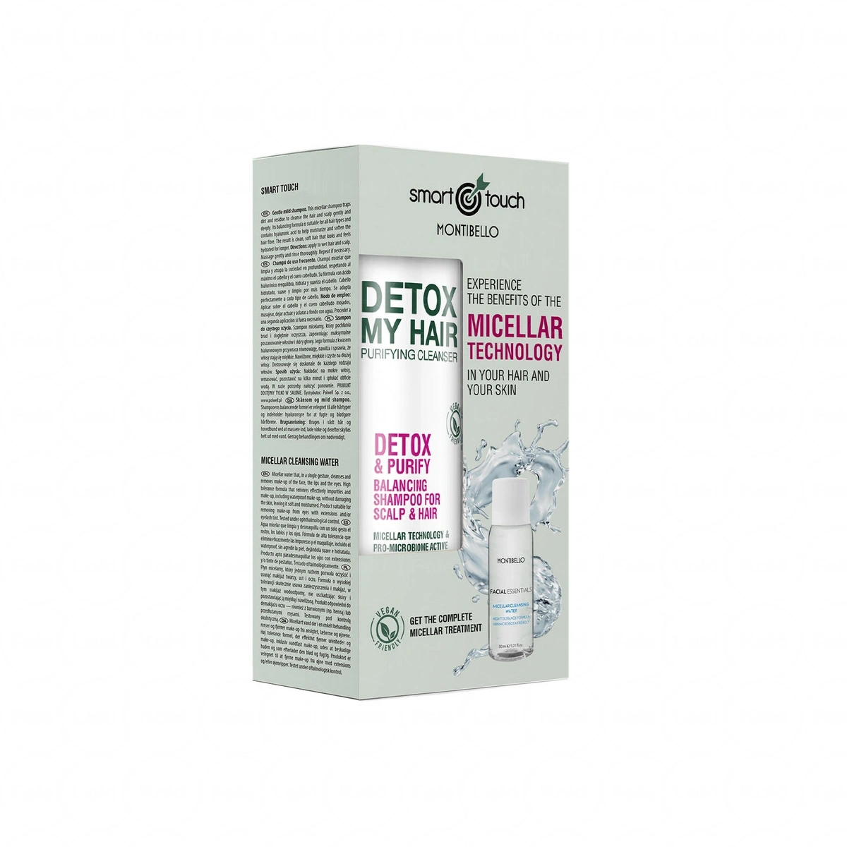 MONTIBELLO SMART TOUCH Zestaw micelarny szampon + płyn micelarny do twarzy Detox My Hair 300 + 30 ml
