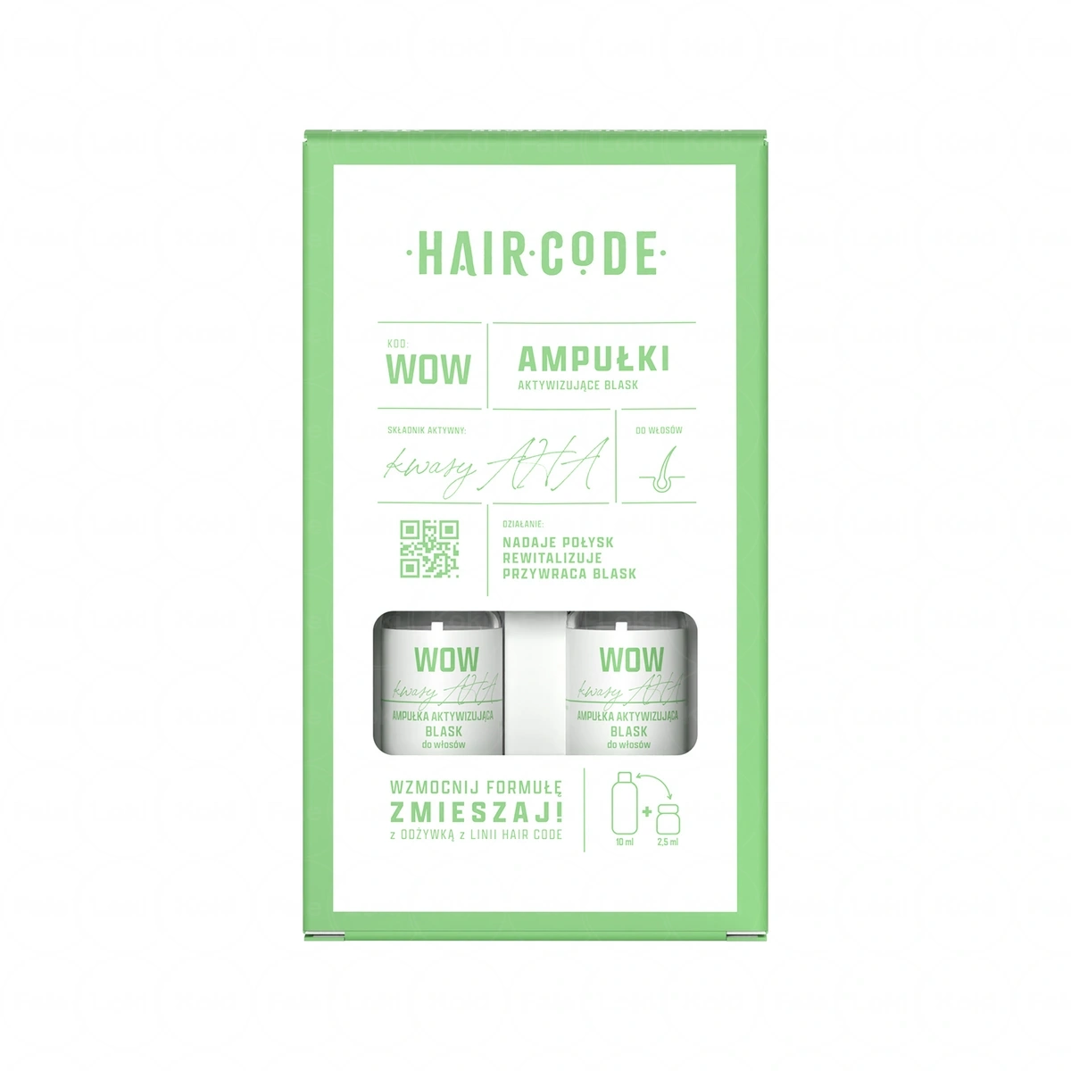 HAIR CODE   Ampułki aktywujące blask WOW 4x5 ml