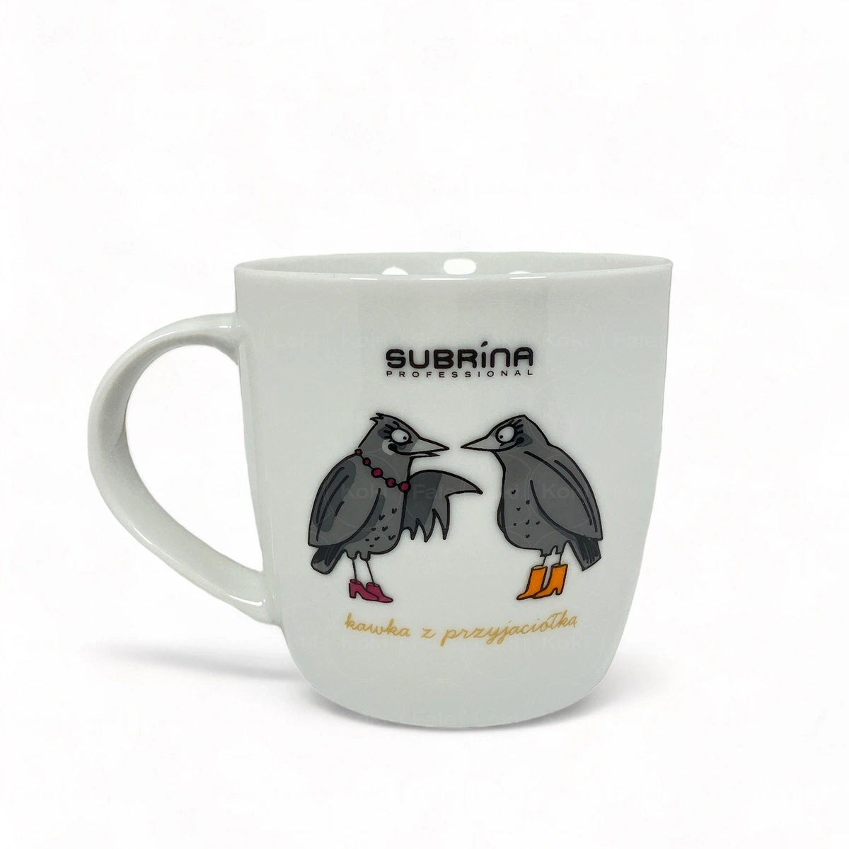SUBRINA   kubek porcelanowy KAWKA Z PRZYJACIÓŁKĄ 330 ml