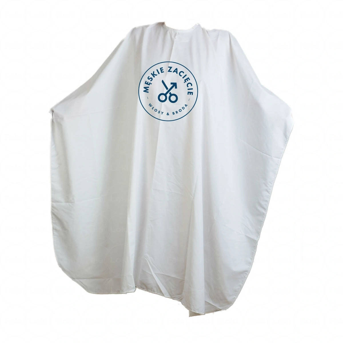 MĘSKIE ZACIĘCIE Peleryna do strzyżenia biała