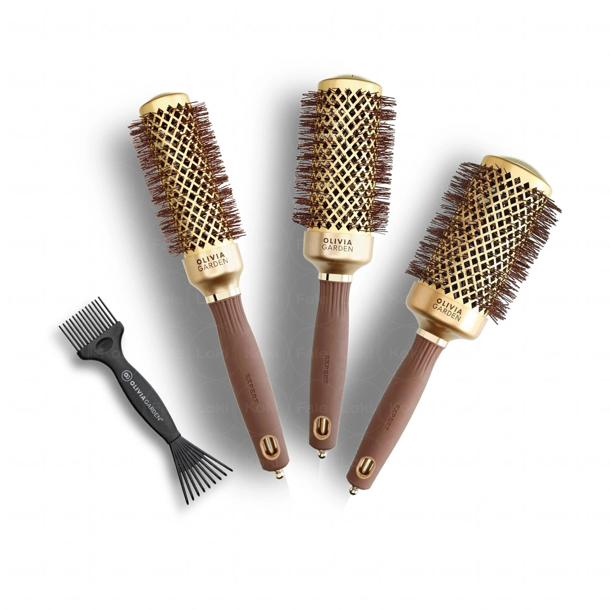 OLIVIA GARDEN   Zestaw szczotek do modelowania Expert Blowout Black & Gold