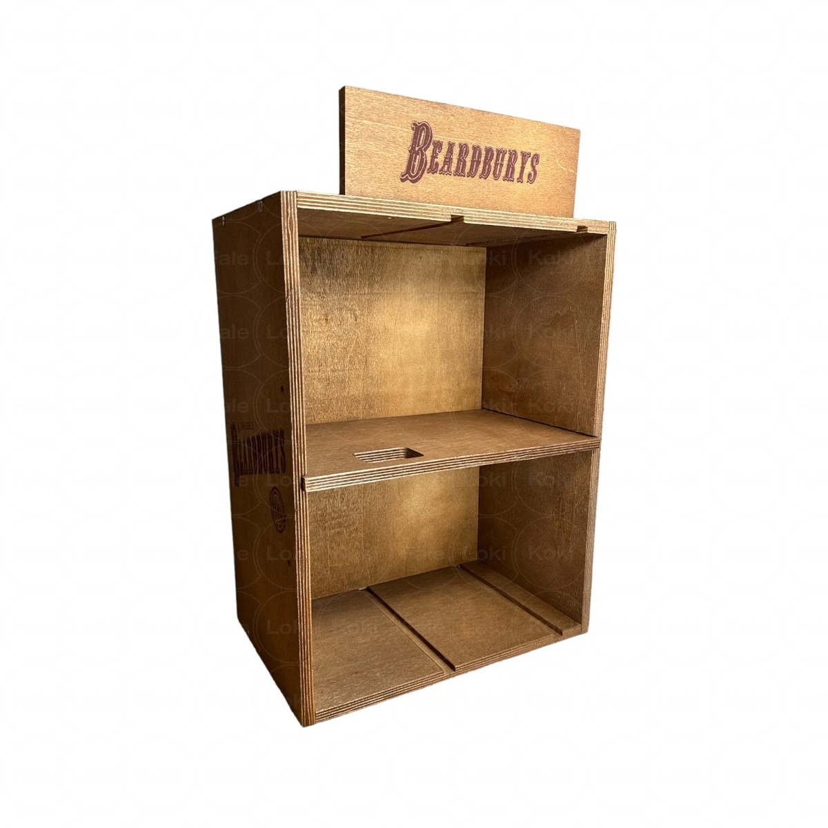 BEARDBURYS Display drewniany do szamponów koloryzujących 38x19x29 cm