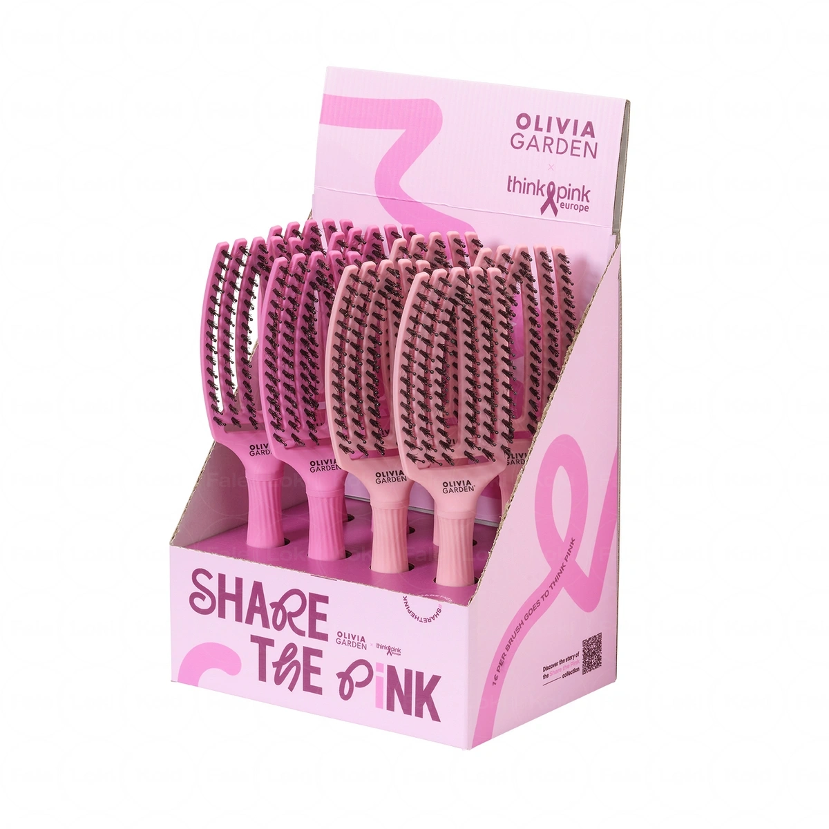 OLIVIA GARDEN Zestaw szczotek Fingerbrush z limitowanej edycji "Róż po zdrowie", 2025 8 szt.