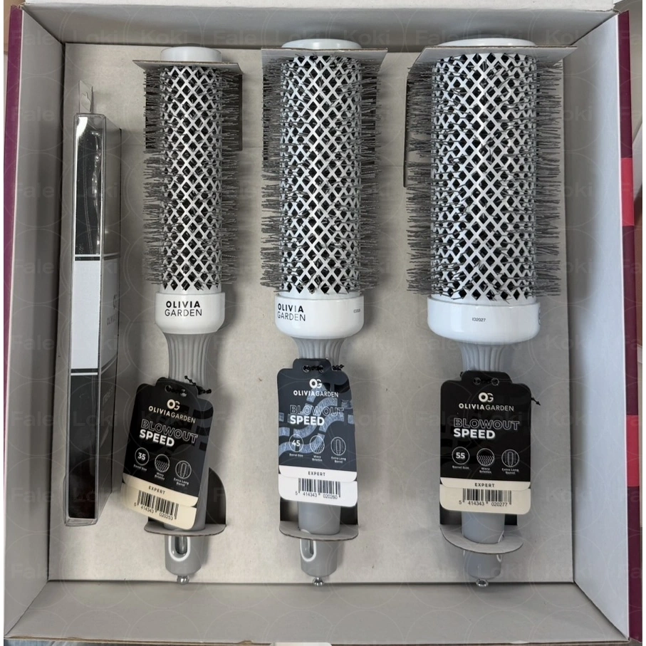 OLIVIA GARDEN Zestaw szczotek  do modelowania Expert Blowout Speed White&Grey + nożyczki Xtreme 5,75"